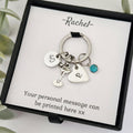 Personalised Birthday Birthstone Keyring | Cocktail Glass & Age Charm | Gift Box