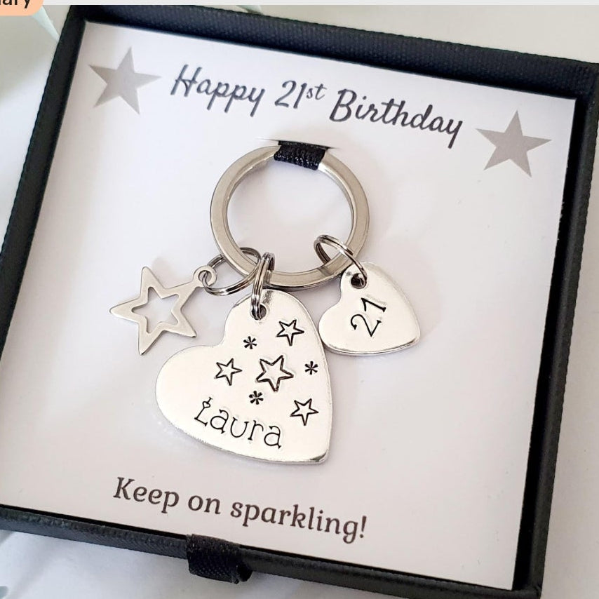 Birthday Keep on Sparkling Star Keyring