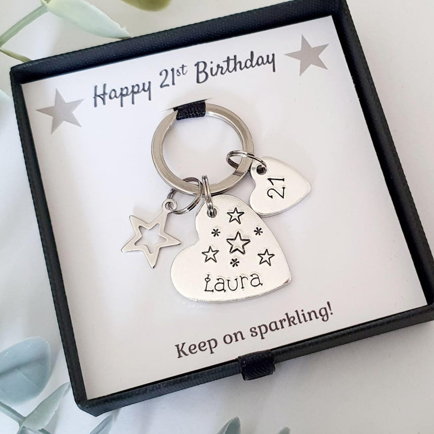 Birthday Keep on Sparkling Star Keyring