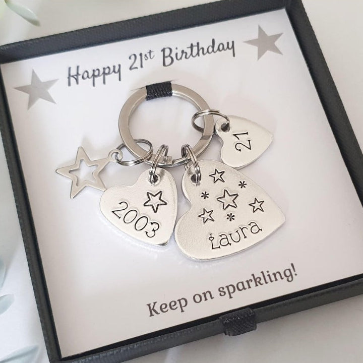 Birthday Keep on Sparkling Star Keyring