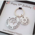 Personalised Birthday Washer Keyring — Hand Stamped Gift