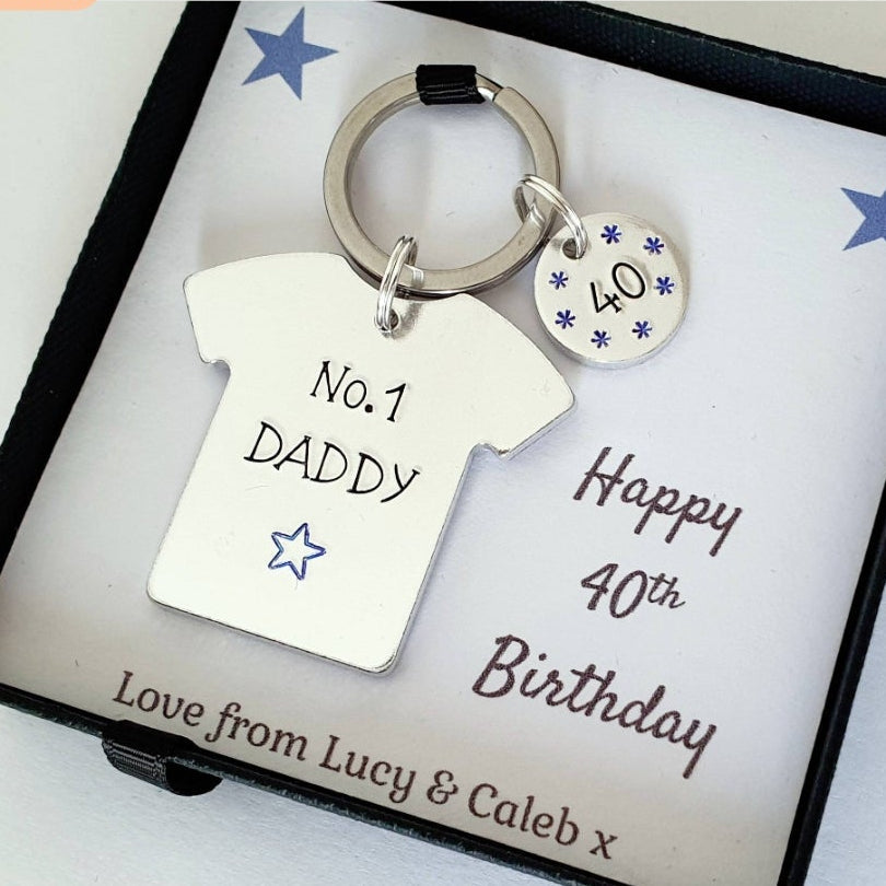 Personalised T-Shirt Keyring | Birthday Gift for Him