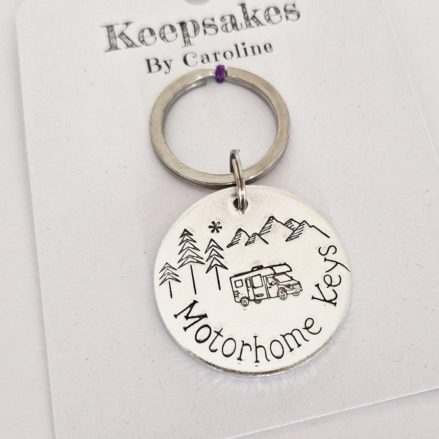 Personalised Caravan or Motorhome Keyring | Optional Name Tag