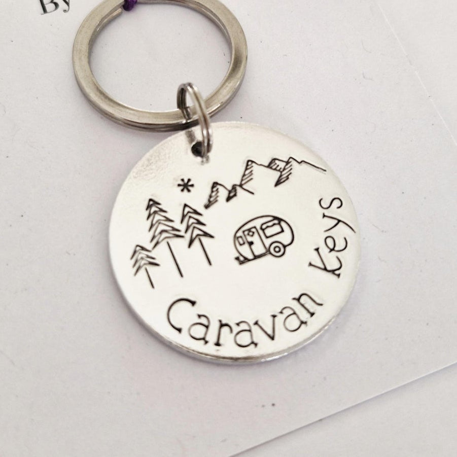 Personalised Caravan or Motorhome Keyring | Optional Name Tag