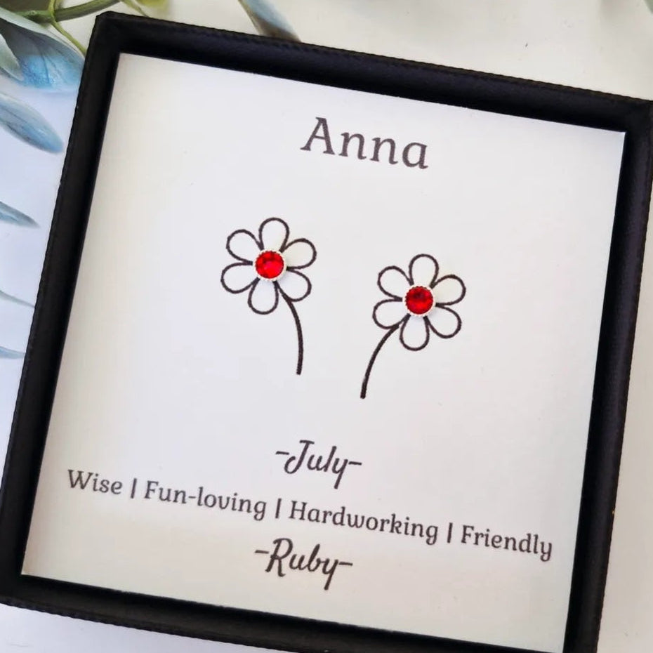 Personalised Birthstone Earrings in Gift Box